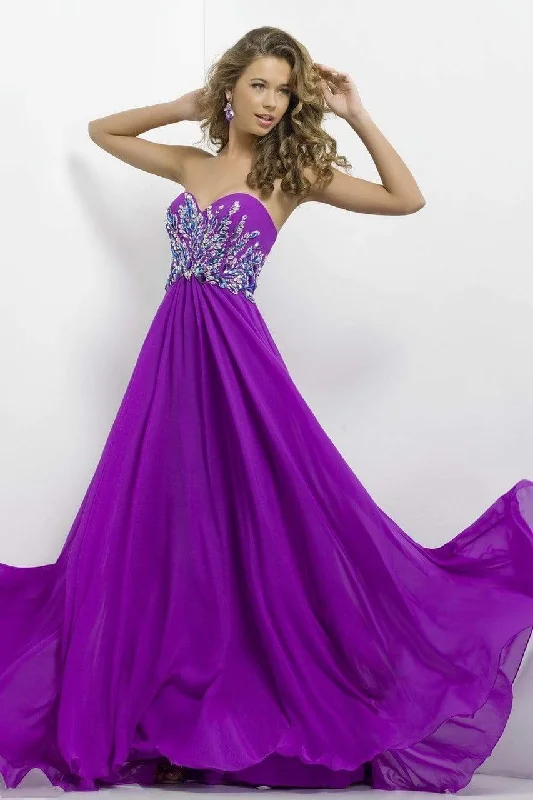 Seasonal Sale Blush by Alexia Designs - 9710 Strapless Embellished Long Dress
