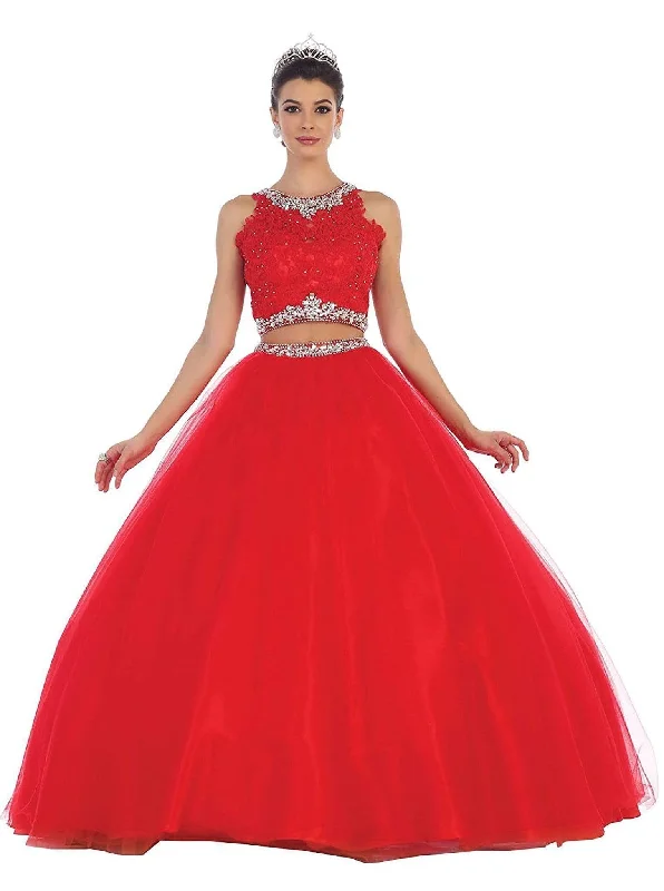 Amazing Deals May Queen - Two Piece Beaded Jewel Quinceanera Ballgown