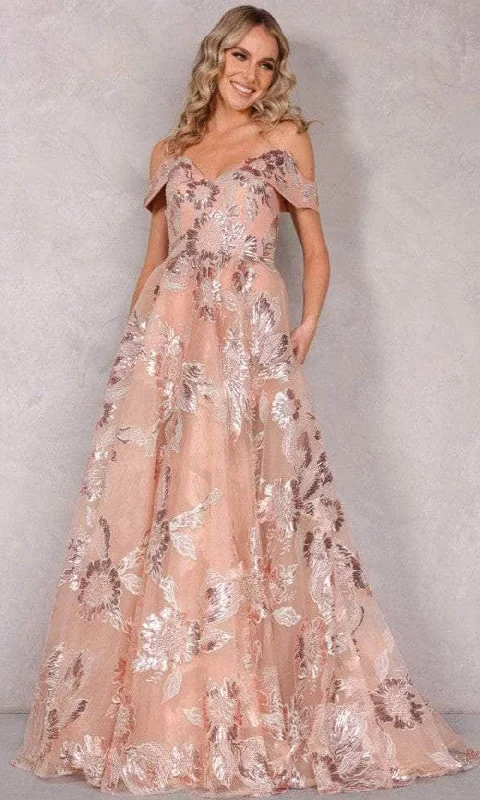Price Rollback Terani Couture 2111P4104 - Off-Shoulder A-line Long Dress