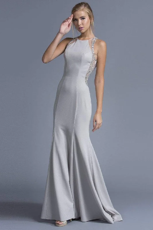 Extra Savings Aspeed Design L1944 Embellished Jewel Sheath Prom Dress