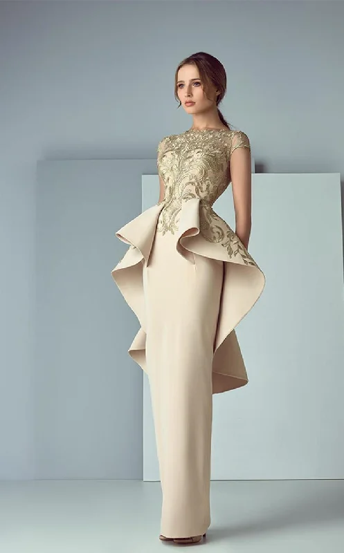 Price Buster Saiid Kobeisy Peplum Panel Embroidered Gown 3156 - 1 pc Ivory In Size 4 Available Price Buster Saiid Kobeisy Peplum Panel Embroidered Gown 3156 - 1 pc Ivory In Size 4 Available