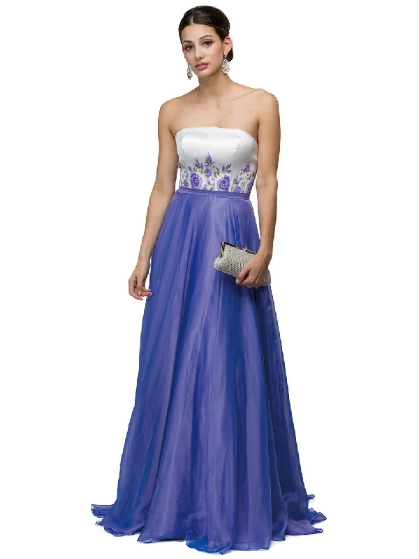 Super Deal Dancing Queen 9425 Straight Across Neck Lilac A-line Dress