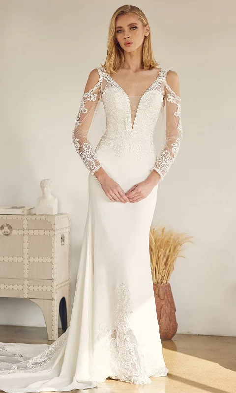 Big Discounts Nox Anabel Bridal JE916 - Long Sleeve Bridal Gown
