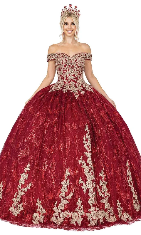 Can't Miss Dancing Queen - 1579 Appliqued Glitter Print Ballgown