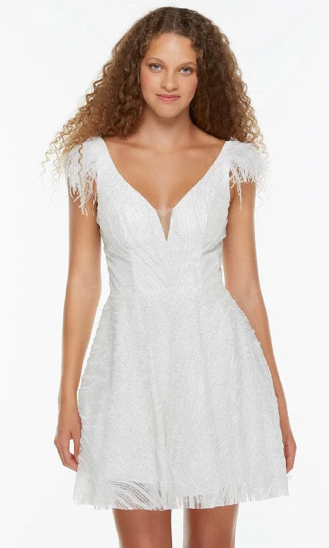 Major Savings Alyce Paris 3100 - Cap Sleeve Glitter Cocktail Dress