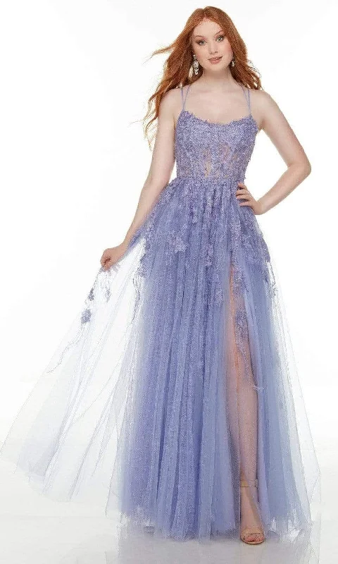 Last Chance Alyce Paris - 61077 Trailing Lace Detailed Gown