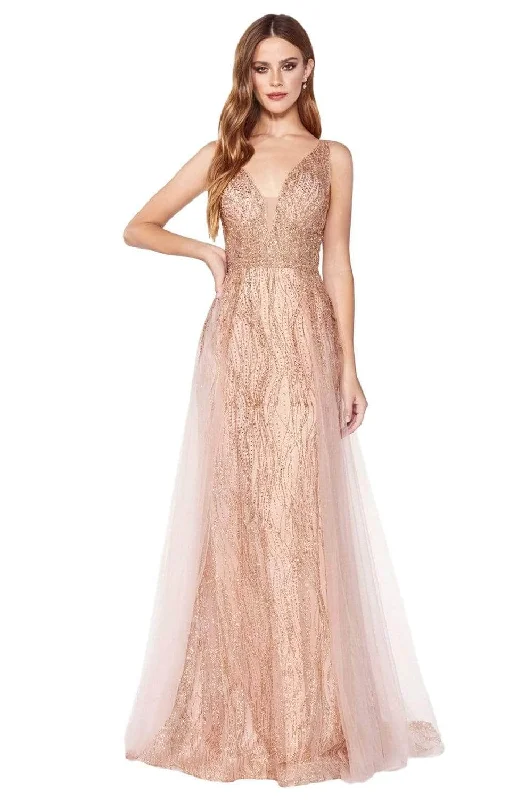 Amazing Deals Cinderella Divine - Scoop Back A-Line Evening Gown CD0152