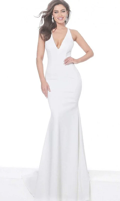 Overstock Sale Jovani - 67865 Deep V-Neck Trumpet Dress