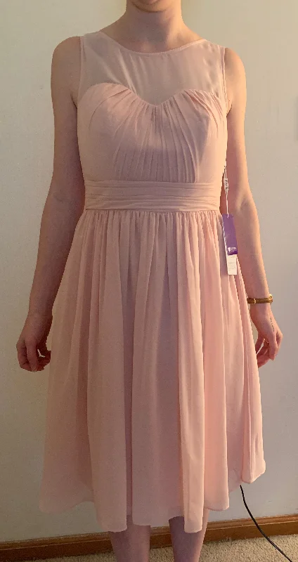 Online Exclusive Other A-Line/Princess Scoop Neck Knee-Length Chiffon