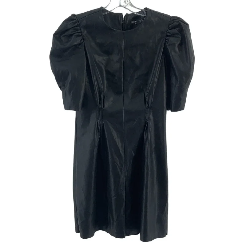 Don't Wait Zara Black Faux Leather Princess Sleeve Knee-Length Sheath Dress Women’s Medium Don't Wait Zara Black Faux Leather Princess Sleeve Knee-Length Sheath Dress Women’s Medium