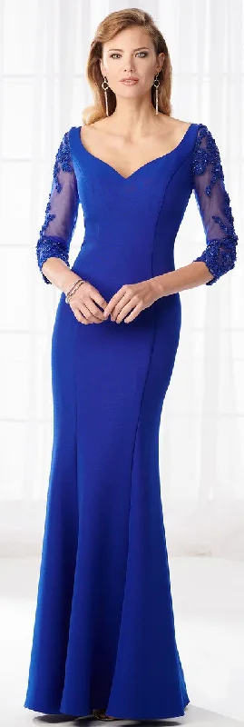 Mega Deal Mon Cheri Fitted V-Neck Seamed Evening Gown 218613