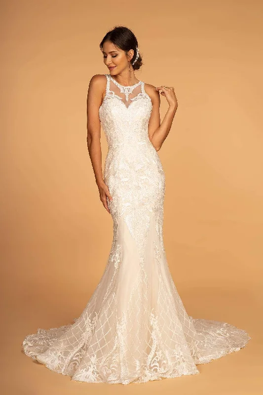 Limited Time GLS by Gloria - GL2598 Embroidered Halter Mermaid Dress