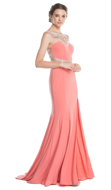 Loyalty Reward Aspeed Design - Embellished Illusion Bateau Fitted Prom Dress