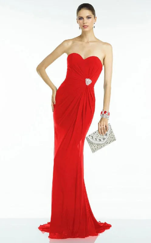 Midnight Madness Alyce Paris Strapless Brooch Accented Bodice Gown