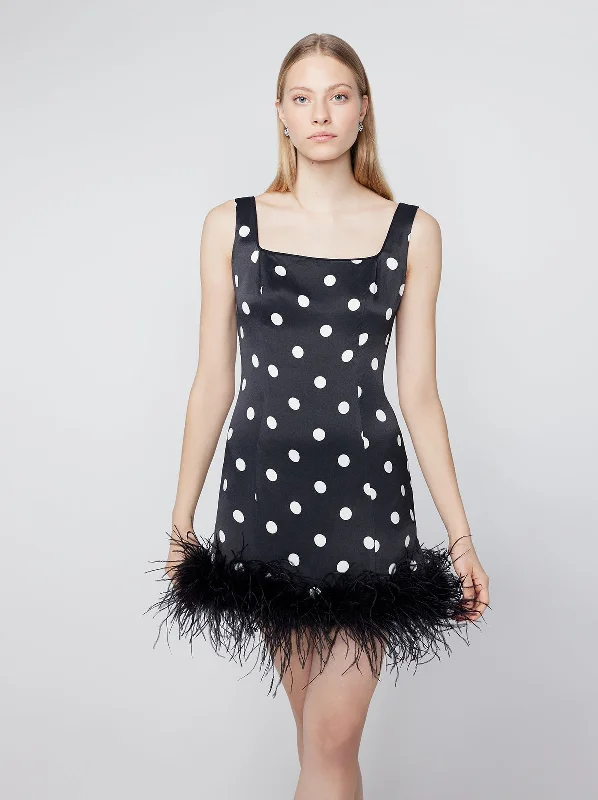 Special Price Edina Black Polka Dot Mini Dress