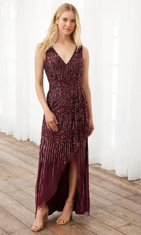 Special Discount Adrianna Papell Platinum 40391 - Open V Back Sequined Dress
