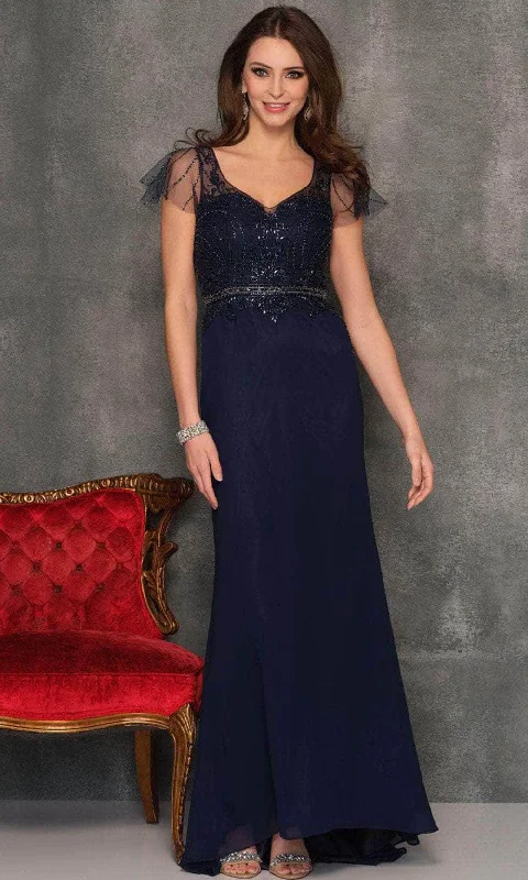 Take Advantage Dave & Johnny 10081 - Beaded Illusion V-Neck Prom Gown
