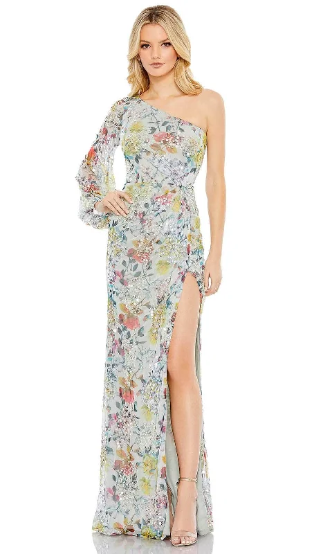 Factory Direct Sale Mac Duggal 93747 - Beaded Floral Print Evening Gown