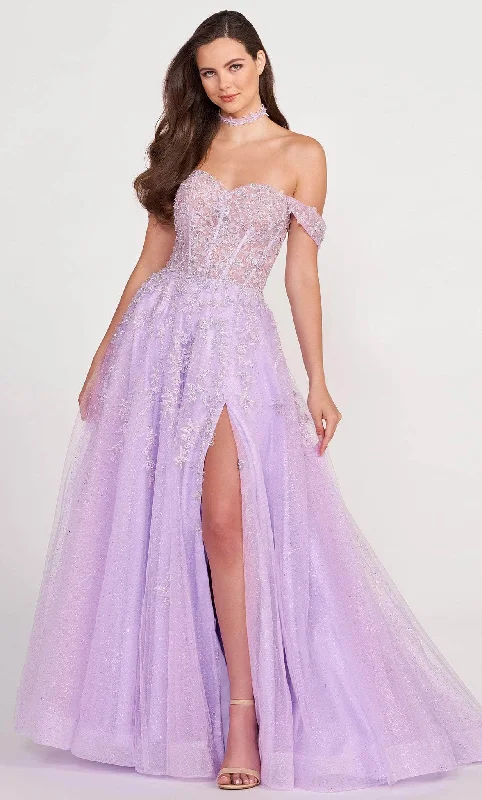Huge Discounts Ellie Wilde EW34081 - Off Shoulder Embellished Prom Gown