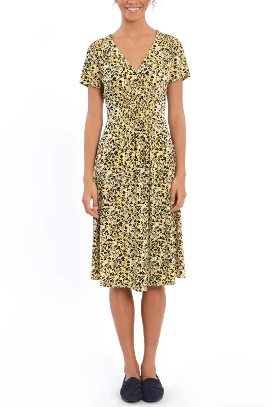 YEAR-End Clearance London Times T5681M - Short Sleeves V-Neck Casual Dress