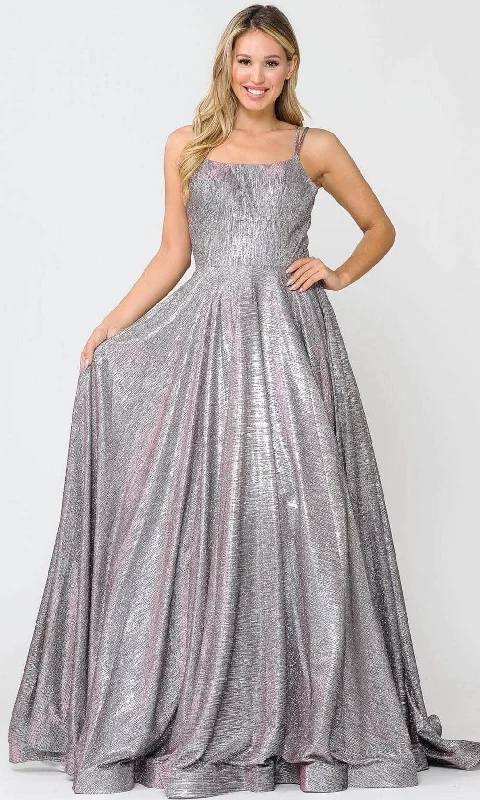 Warehouse Sale Poly USA 8716 - Strappy Back Glitter A-Line Prom Dress