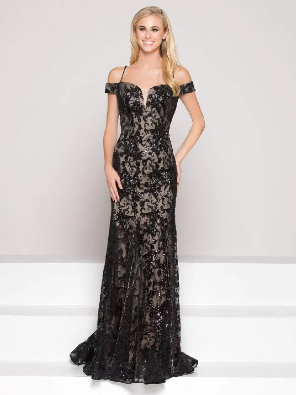 Don't Miss Colors Dress - Iridescent Off-Shoulder Lace Sheath Gown 1951