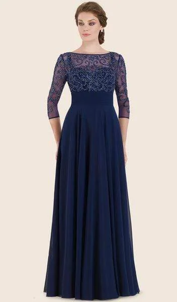 Today’s Deal Rina Di Montella - Quarter Sleeve Illusion Beaded Empire Dress RD2614 - 1 pc Navy In Size 14 Available Today’s Deal Rina Di Montella - Quarter Sleeve Illusion Beaded Empire Dress RD2614 - 1 pc Navy In Size 14 Available