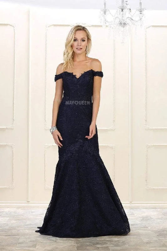 Mega Sale May Queen Bridal - RQ7561 Floral Lace Appliqued Lattice Trumpet Bridal Gown