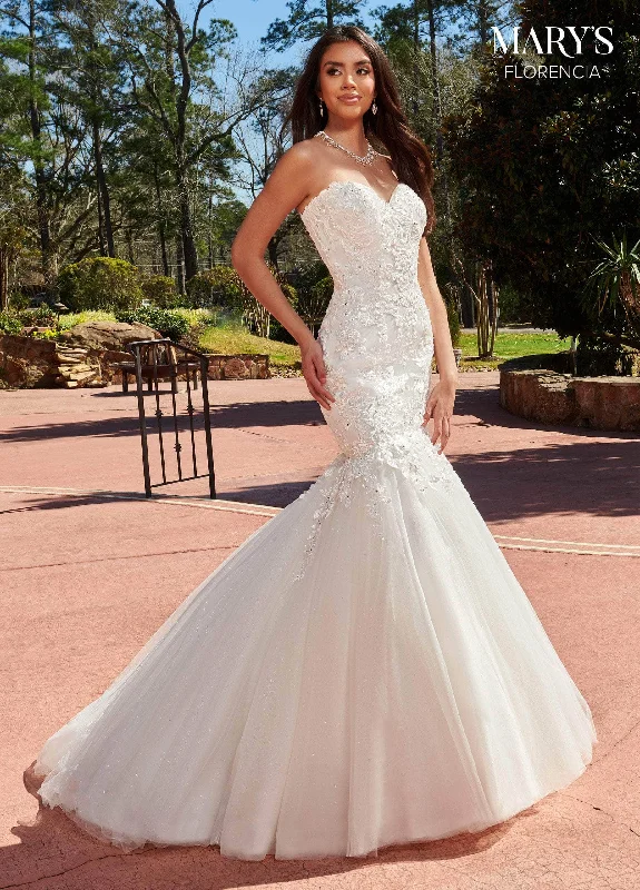 Special Savings Mary's Bridal MB3150 - Embroidered Strapless Mermaid Wedding Gown