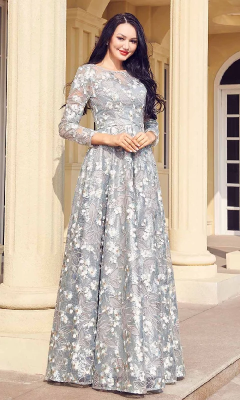 Time-Limited Offer J'Adore Dresses - JM009 Floral Long Sleeves A-Line Dress