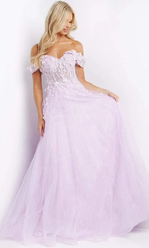Extra Savings JVN by Jovani - JVN08295 Off-Shoulder Plus Size Prom Embroidered Gown Extra Savings JVN by Jovani - JVN08295 Off-Shoulder Plus Size Prom Embroidered Gown