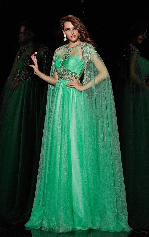 Reduced Prices Angela & Alison - Beaded Tulle Cape Dress A51090