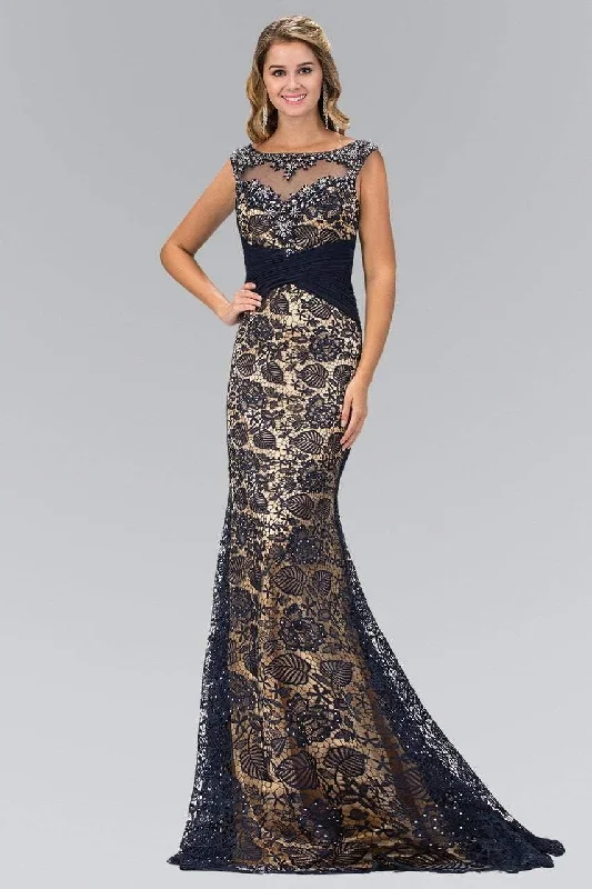 Price Meltdown Elizabeth K GL1415 Bejeweled Fitted Illusion Trumpet Gown - 1 Pc Burgundy in Size XL Available Price Meltdown Elizabeth K GL1415 Bejeweled Fitted Illusion Trumpet Gown - 1 Pc Burgundy in Size XL Available