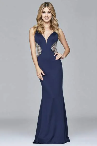 Today Only Faviana - Beaded Fitted Neoprene Gown s7916 - 1 Pc Navy in size 0 Available Today Only Faviana - Beaded Fitted Neoprene Gown s7916 - 1 Pc Navy in size 0 Available