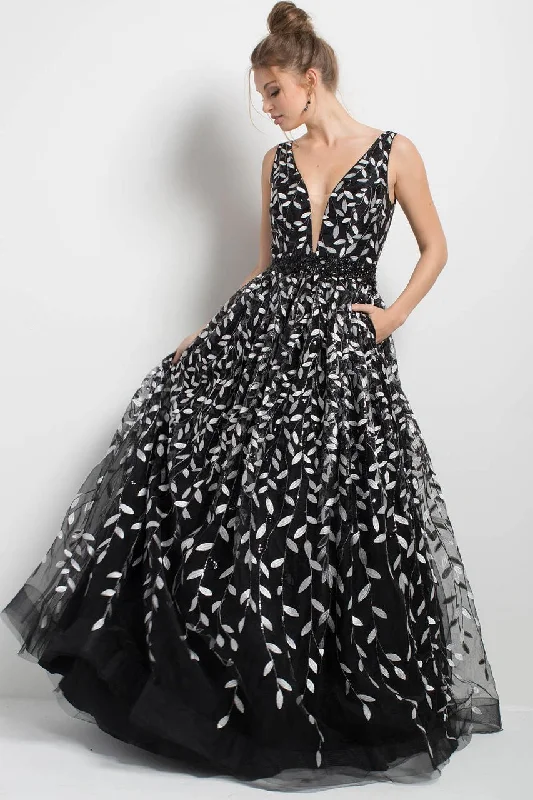 Bonus Savings Jovani 55704 Trailing Embroidery Tulle Gown - 1 pc Black in size Available Bonus Savings Jovani 55704 Trailing Embroidery Tulle Gown - 1 pc Black in size Available