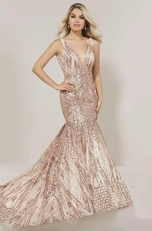 Hurry In Tiffany Designs - Sequin Lace Mermaid Gown 16333 - 1 pc Rose Gold In Size 20 Available