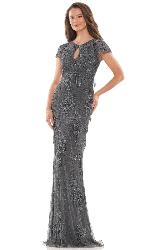 Final Sale Marsoni by Colors MV1203 - Short Sleeve Embellished Formal Gown