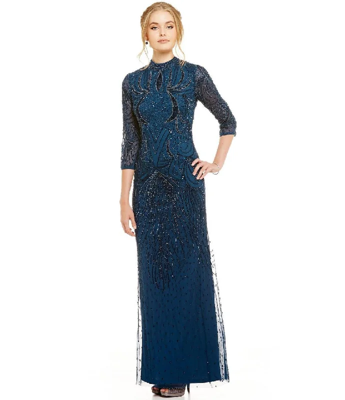 Flash Sale Adrianna Papell AP1E200282 Quarter Sleeve Embellished Long Dress