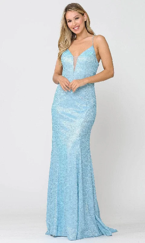 Special Discount Poly USA 8668 - Sleeveless Deep V-Neckline Long Gown