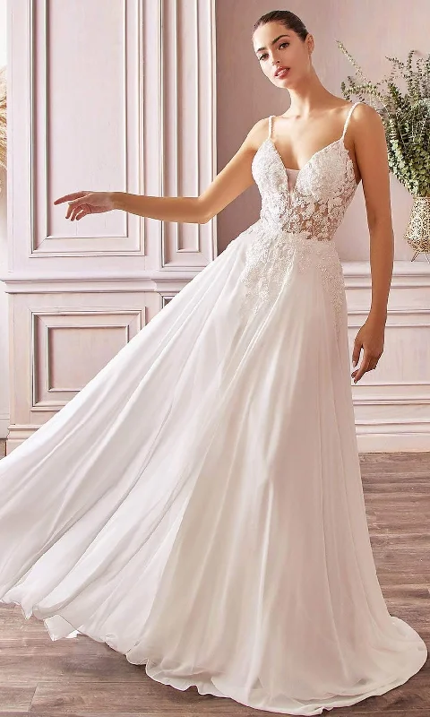 Special Promotion Cinderella Divine Bridals - TY11 Sheer Floral Embroidered Bridal Gown Special Promotion Cinderella Divine Bridals - TY11 Sheer Floral Embroidered Bridal Gown