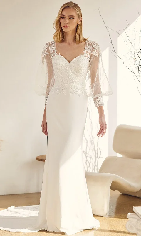 Weekend Deal Nox Anabel Bridal JE919 - Bishop Sleeve Bridal Gown