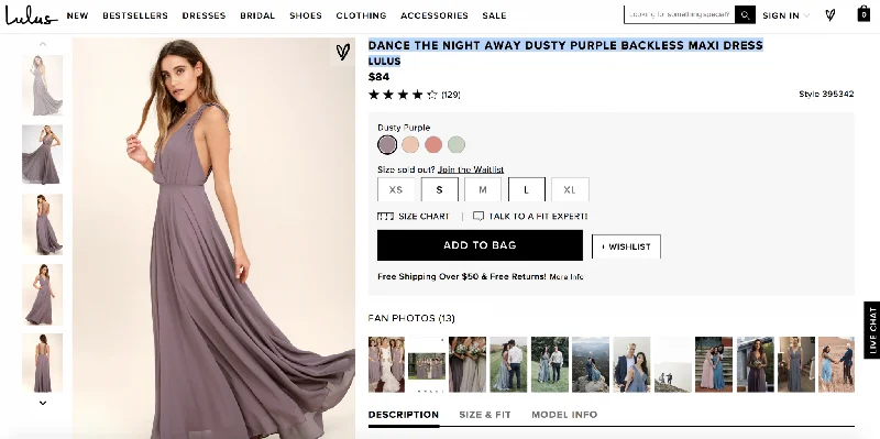 Special Discount Other LULUS- DUSTY PURPLE BACKLESS MAXI DRESS