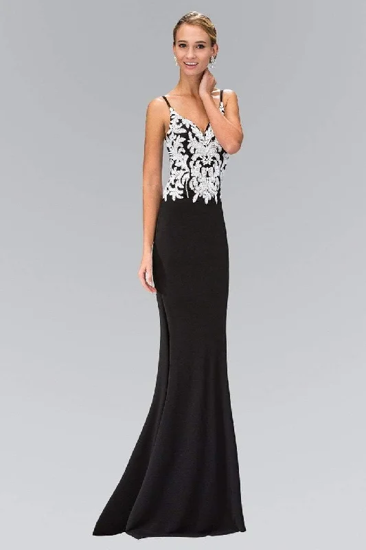 Super Sale Elizabeth K Sequined Embellishment V-Neck Gown GL1384