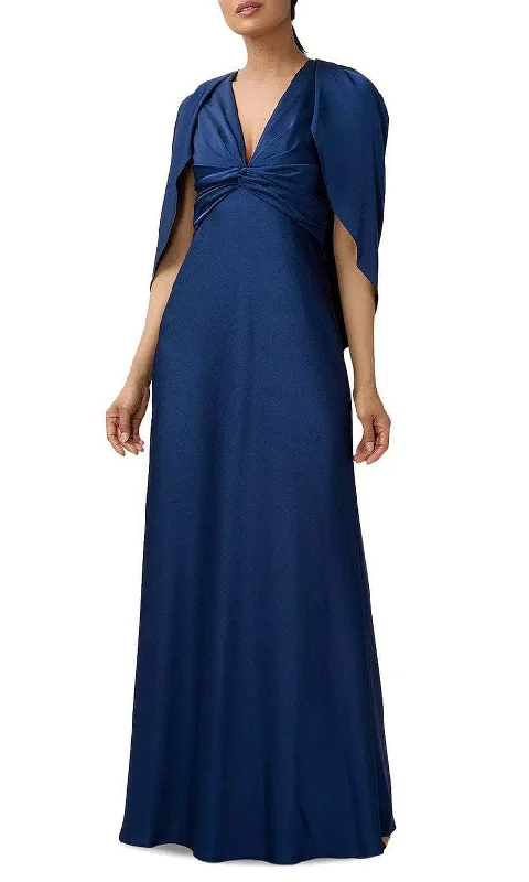 Savings Spectacular Aidan Mattox MD1E207383 - Draped Sleeved Empire Satin Dress