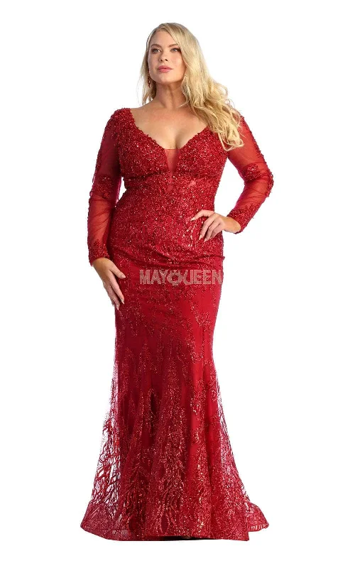 Can't Be Beat May Queen RQ7937 - Illusion Neck Sheath Dress