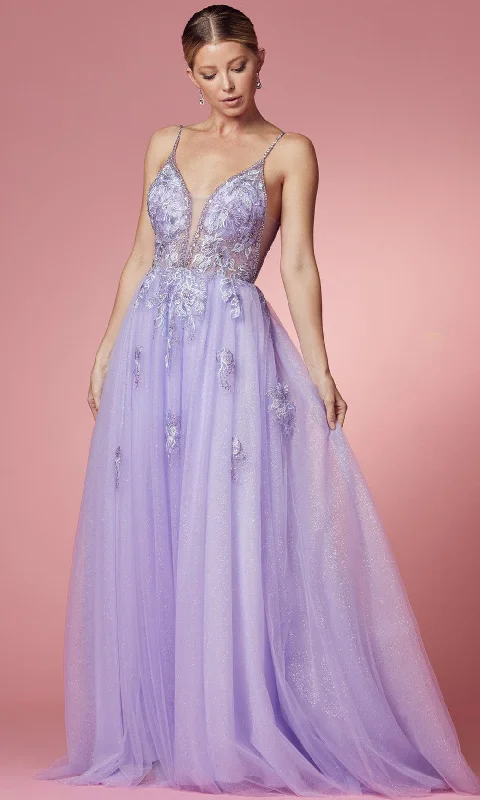 Early Access Nox Anabel T1012 - V-Neck Embellished Prom Gown