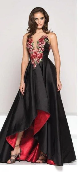 Sale Event Colors Dress Sheer and Floral Ornate High Low Gown 1811
