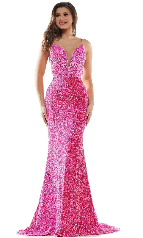 Lowest Price Colors Dress - 2459 Sequin Plunging Sweetheart Mermaid Dress