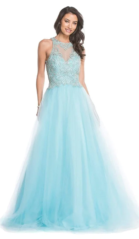 Special Savings Aspeed Design - Applique Halter Neck Evening Ballgown