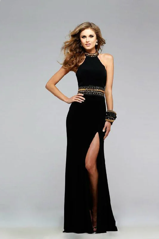 YEAR-End Sale Faviana Jersey Halter Dress with Beaded Waist 7704 - 1 pc Ivory In Size 4 Available YEAR-End Sale Faviana Jersey Halter Dress with Beaded Waist 7704 - 1 pc Ivory In Size 4 Available